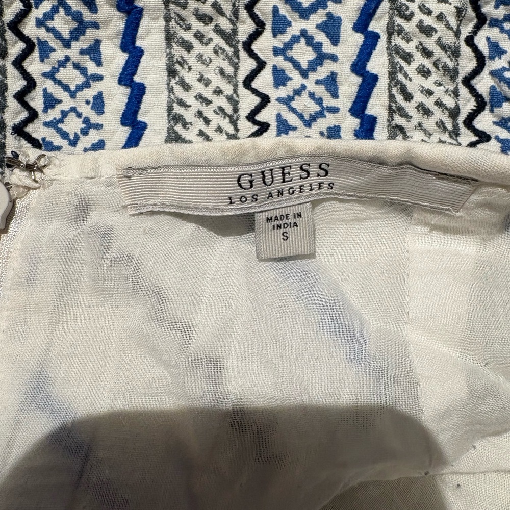 Guess Skirt with White Blue & Black Embroidered Stripes